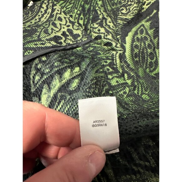 Susan Graver Style Ombre Greens Floral Embroidered Zip Jacket Size 1X - Picture 9 of 10